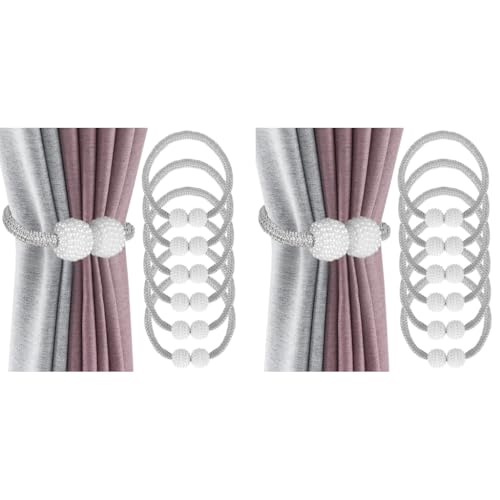 ZIBUYU® 12PCS Curtain Holders Tieback Clips Rope Holdbacks Pearl Magnetic Head for Home Office Decoration ZIBUYU® 12PCS Curtain Holders Tieback Clips Rope Holdbacks Pearl Magnetic Head for Home Office Decoration